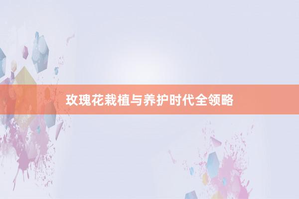 玫瑰花栽植与养护时代全领略